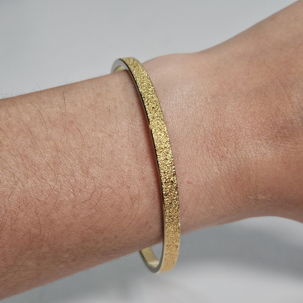Vintage Monet Brushed Gold Bangle Bracelent